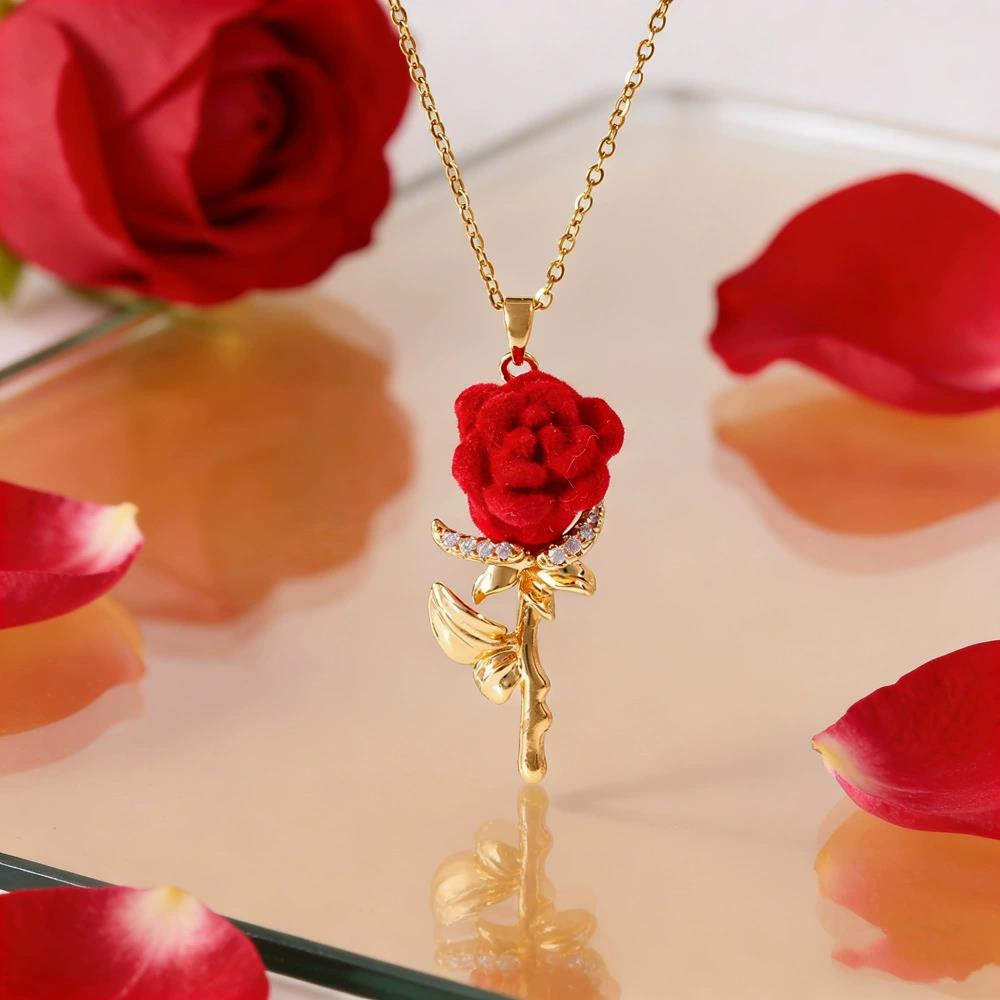 Collier Rose pour Femme avec B - Birth Flower Necklace avis et prix
